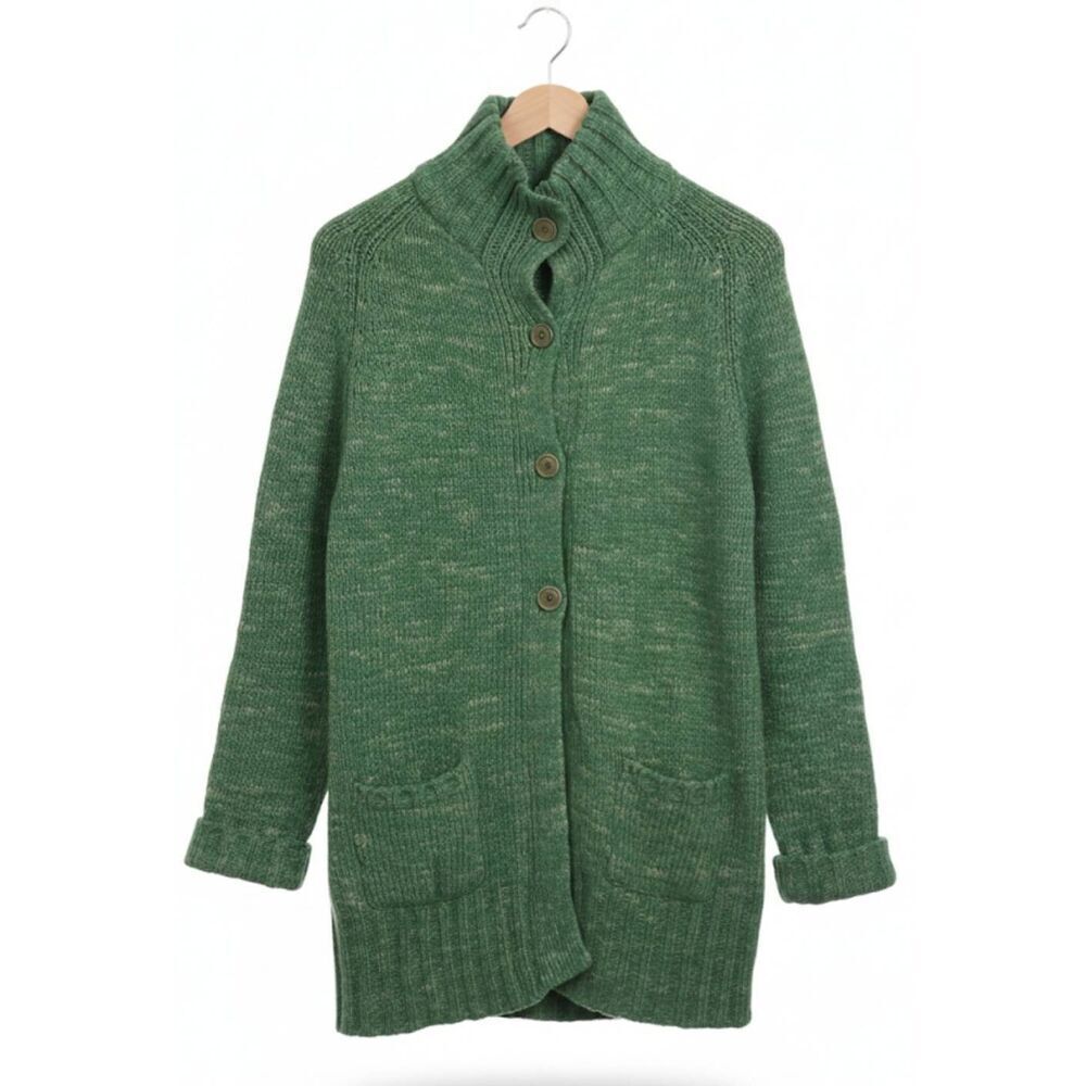 Apc Womens green sweater medium alpaca wool linen granola earthtone Italian
